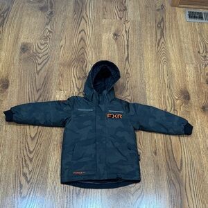 FXR Kids Camouflage Jacket - Black and Orange